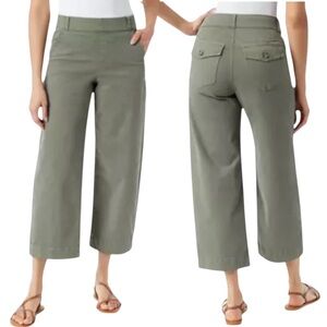 NWT Wide-Leg Crop Pants Pull-On, Gloria Vanderbilt, Olive Green, Women's Size 10